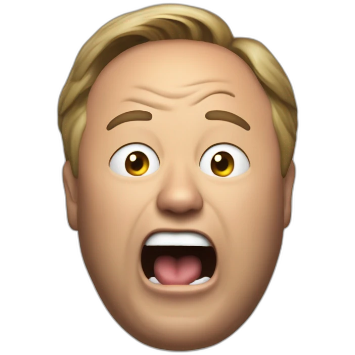 alex jones yelling, angry emoji