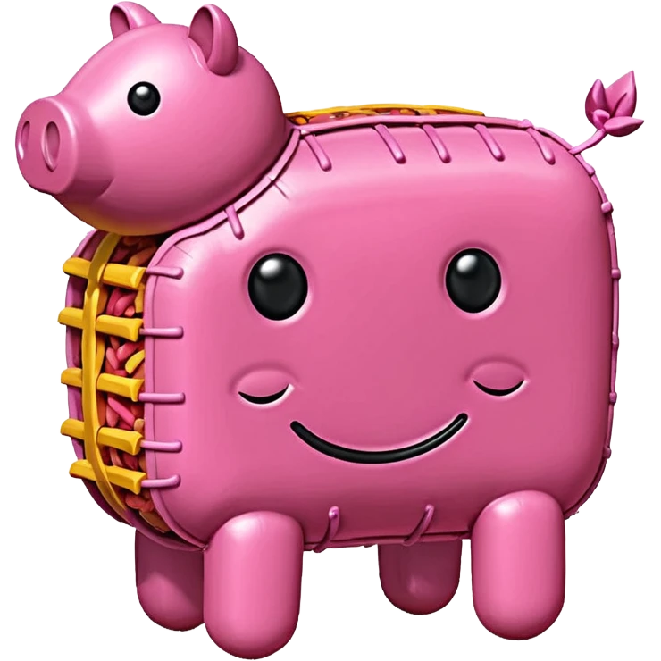   jeff koons style art SPAM pink meat  pinata sculpture  emoji