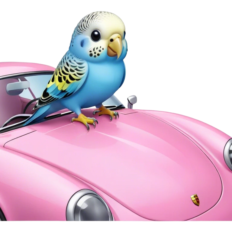 cutie budgie on pink porsche emoji