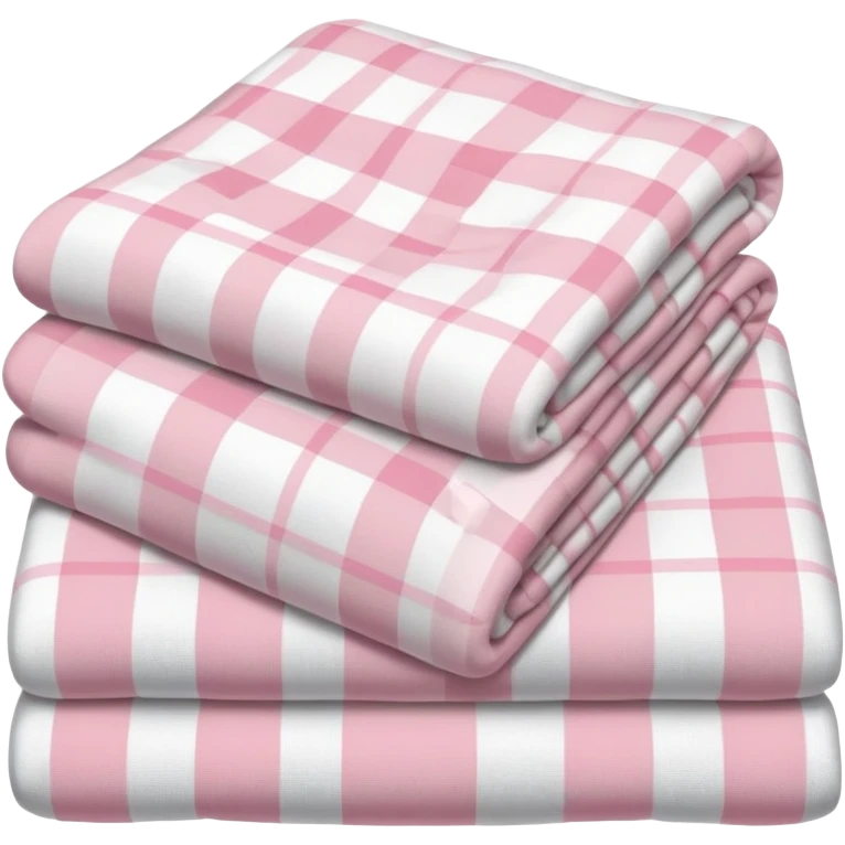 Plaid white and powder pink blanket folded emoji