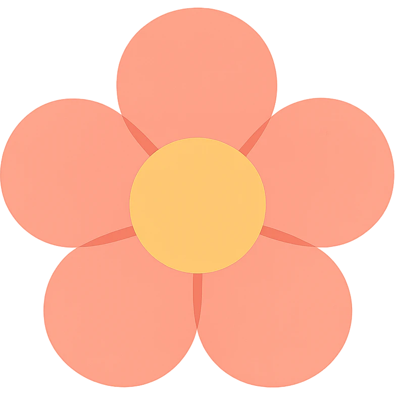 aesthetic pastel flower emoji, simple petals, minimal design emoji