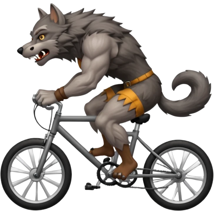 Werewolf on bike emoji
