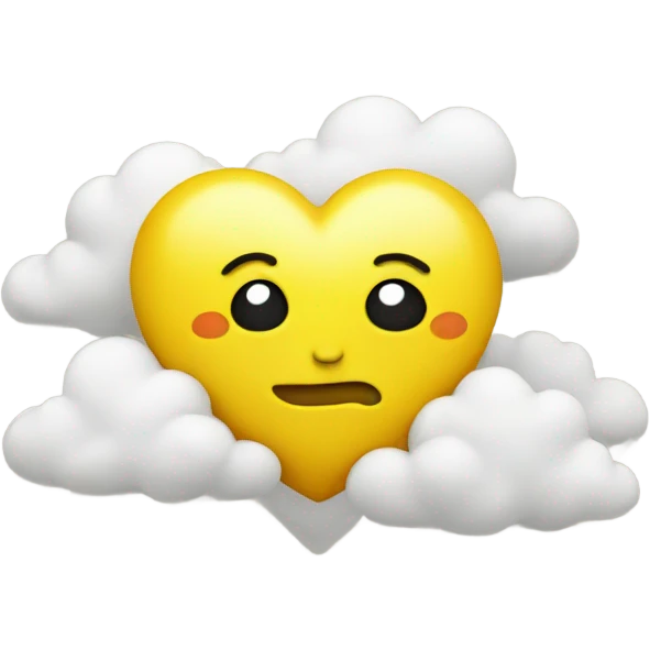Yellow heart with clouds emoji