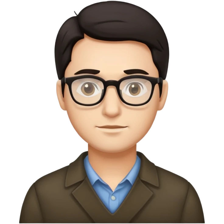 standard male emoji with dark hair, glasses, minimal details emoji
