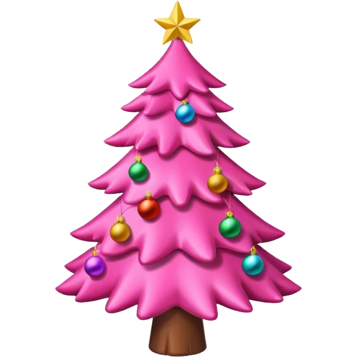 Pink Christmas tree with bows instead of ornaments emoji