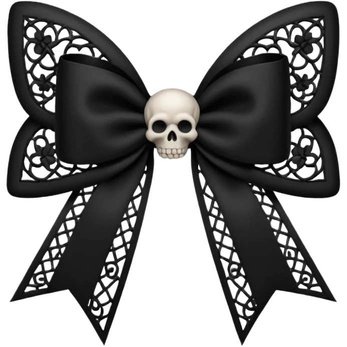 gothic style bow, black lace, dark elegant, subtle skull or cross motif, moody atmosphere emoji