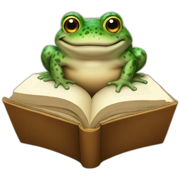 Toad with a book emoji