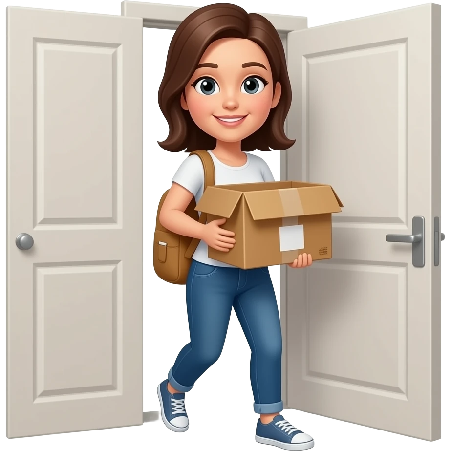 Woman moving into her apartment emoji