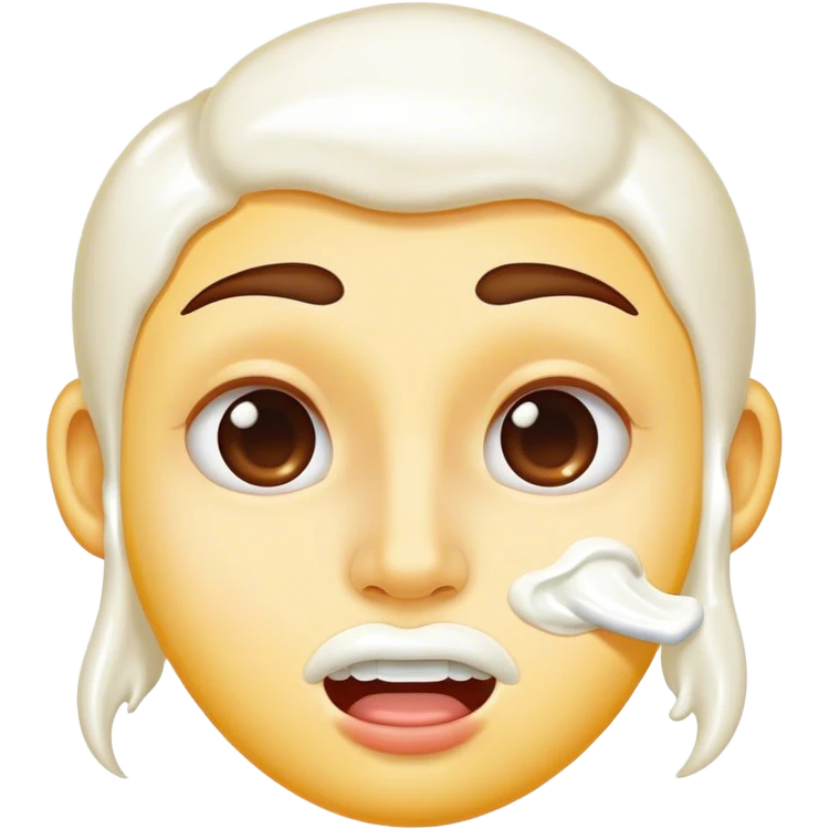 Face with white cream coming out there mouth  emoji