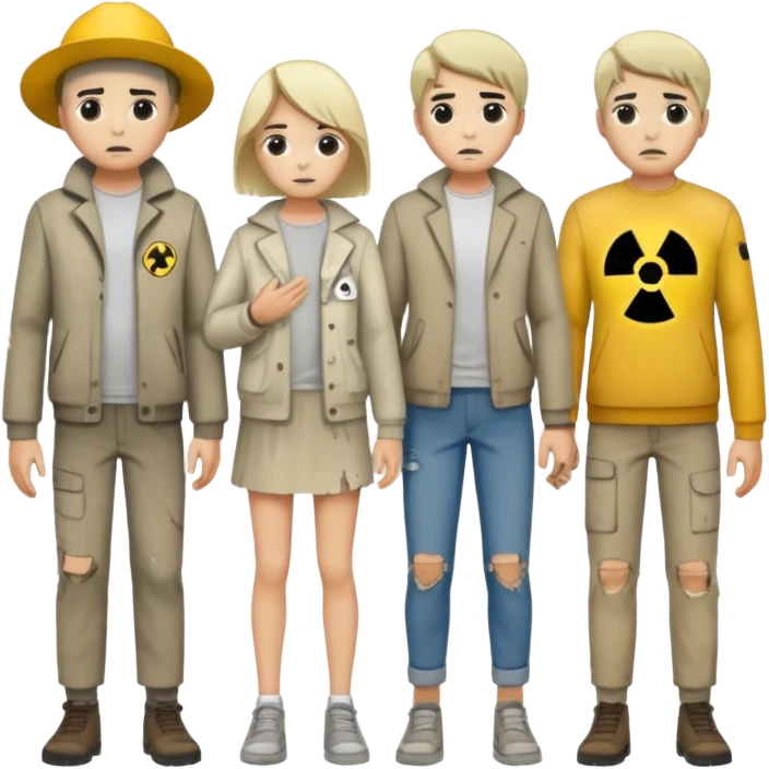 many people with full body effected by radiation emoji