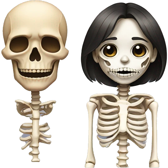 skeletal face and the girl  emoji