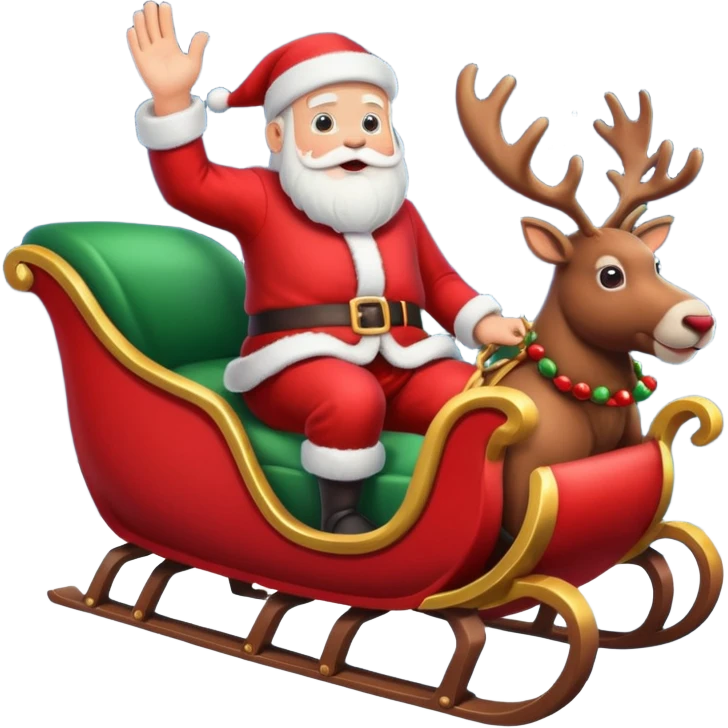 santa in his sleigh in flight emoji