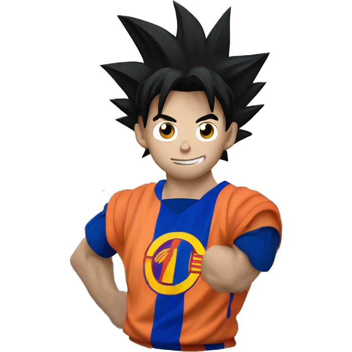 Goku abrazado con Messi  emoji