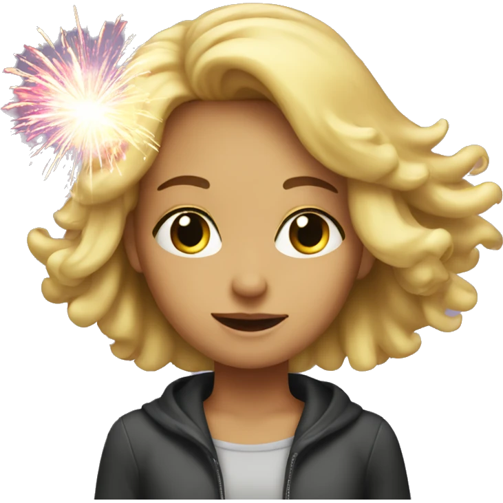 Blonde girl mind firework emoji
