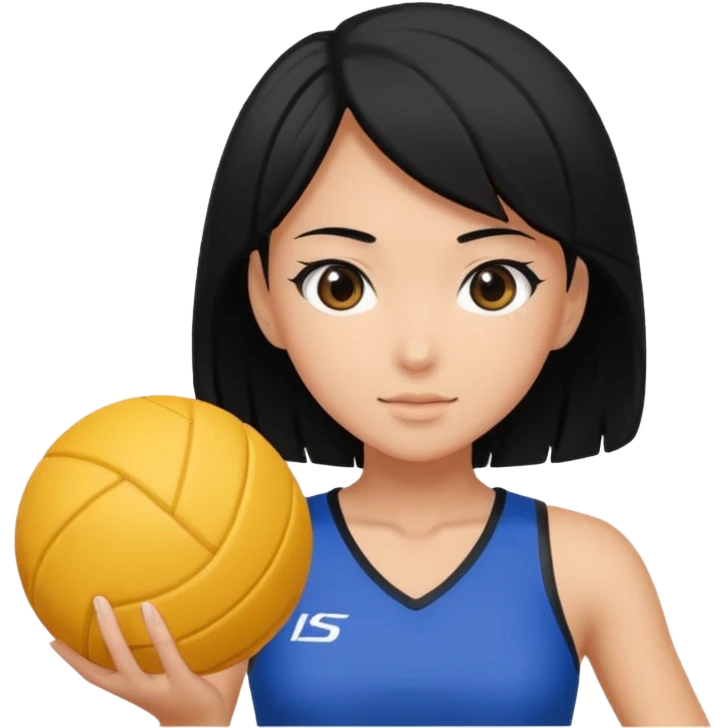 volleyball player, anime girl, with volleyball ball emoji