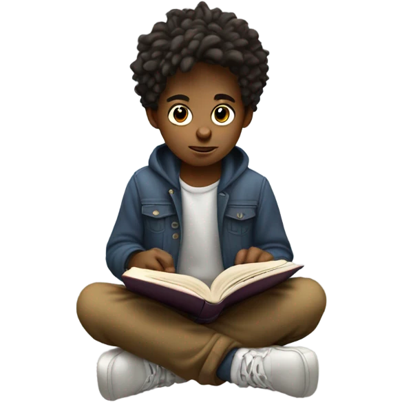 boy reading book emoji