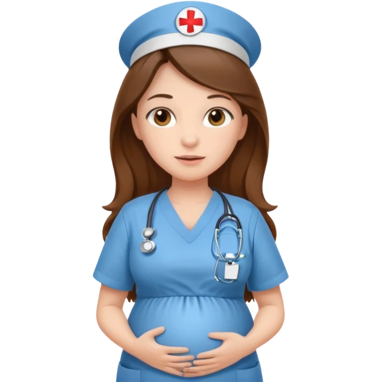 pregnant long haired nurse emoji