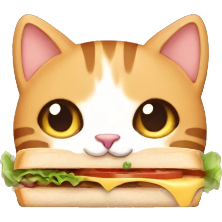 Cat eating a sandwich emoji