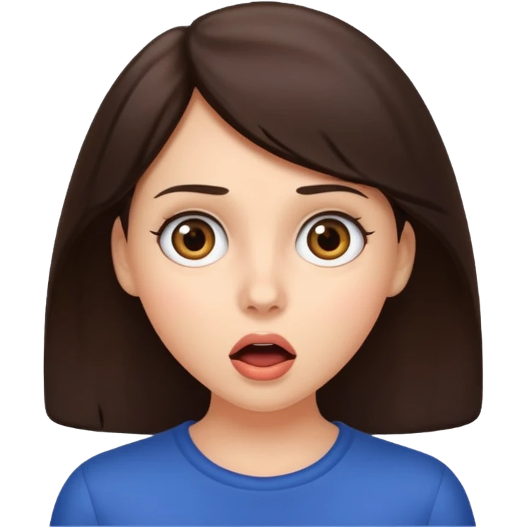 Brunette woman surprised  emoji