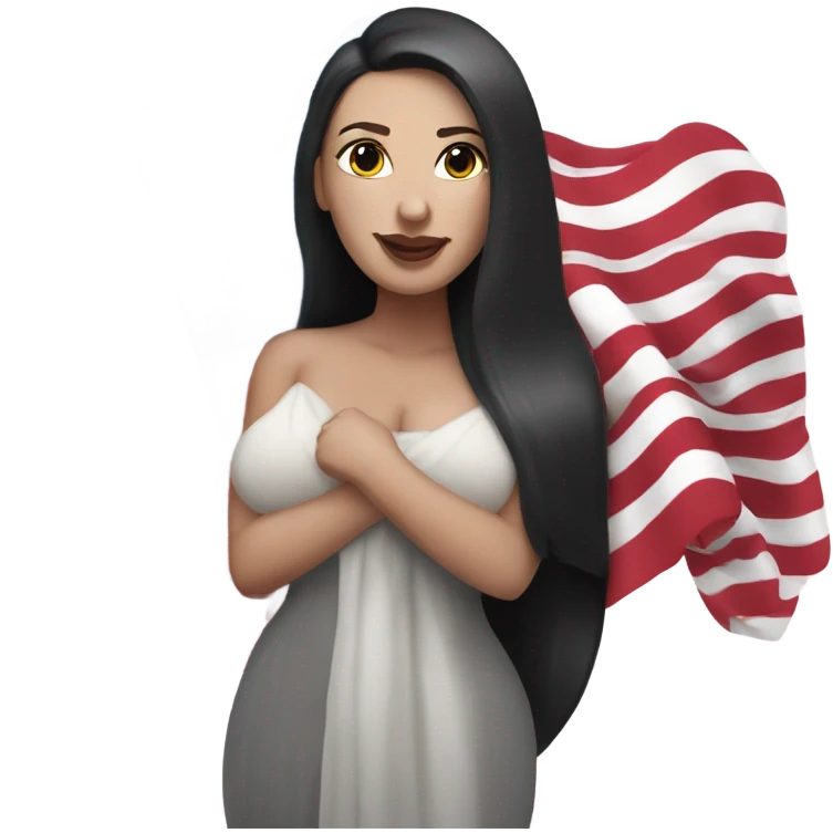 Angela white with American flag emoji