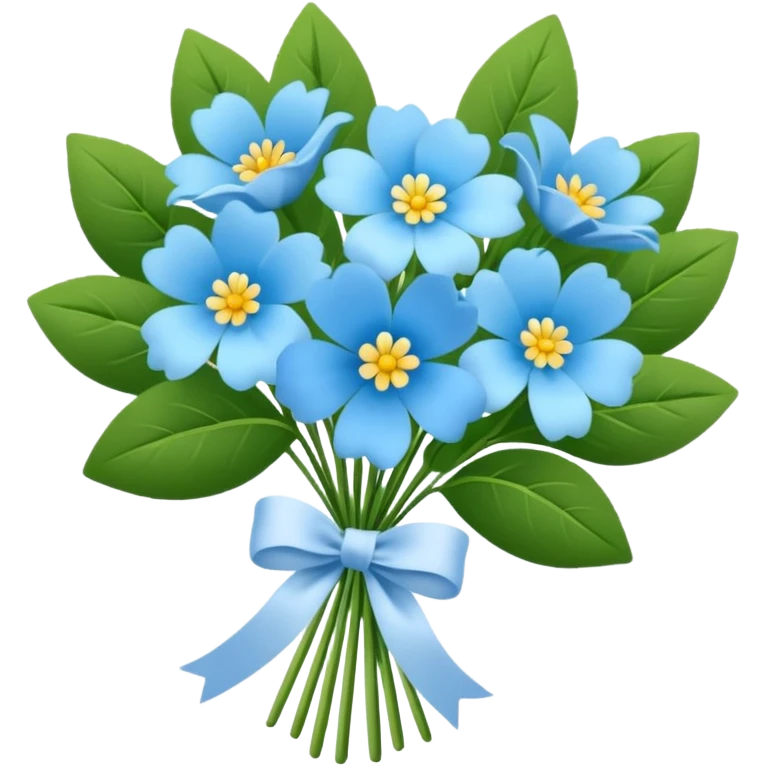 pale blue flower bouquet emoji