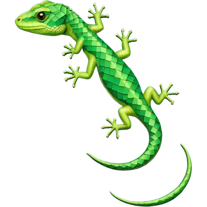 An Mc. Eisher style interlocking geometric shape of a lizard emoji