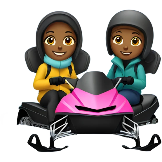 two girls snowmobiling  emoji