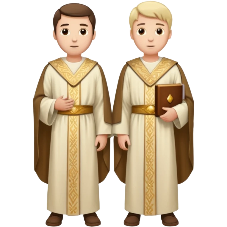 two white biblical men standing next to each other emoji
