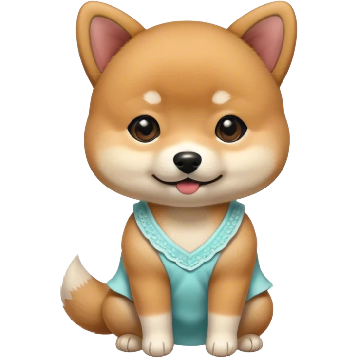The baby shiba dog wear a cutie dress emoji