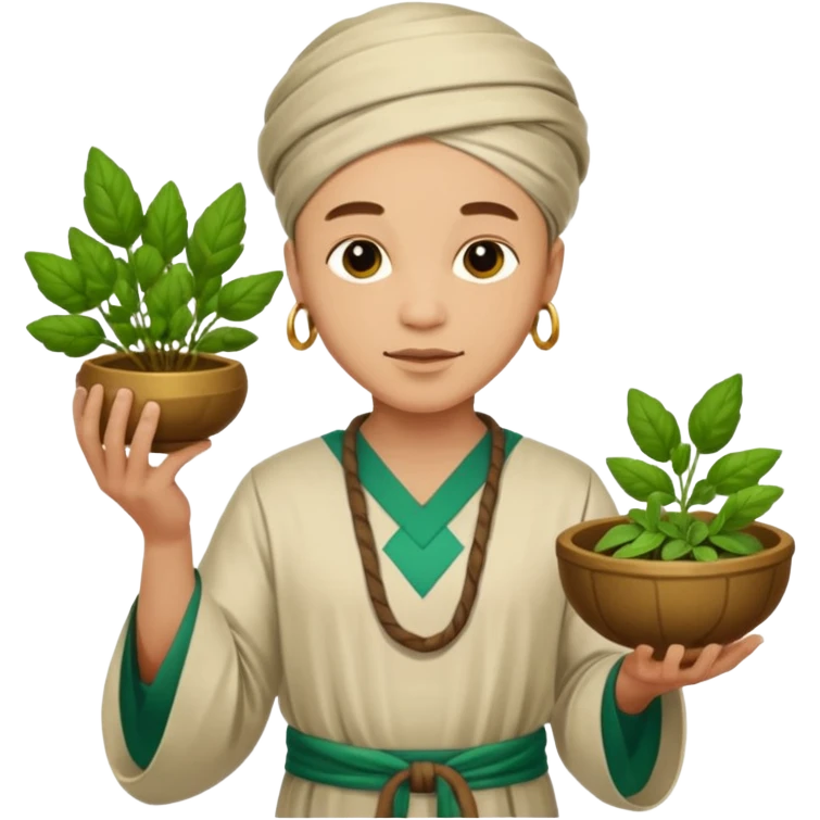 Ancient Healers with herbs  emoji
