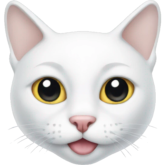 White cat wearing a muzzle emoji