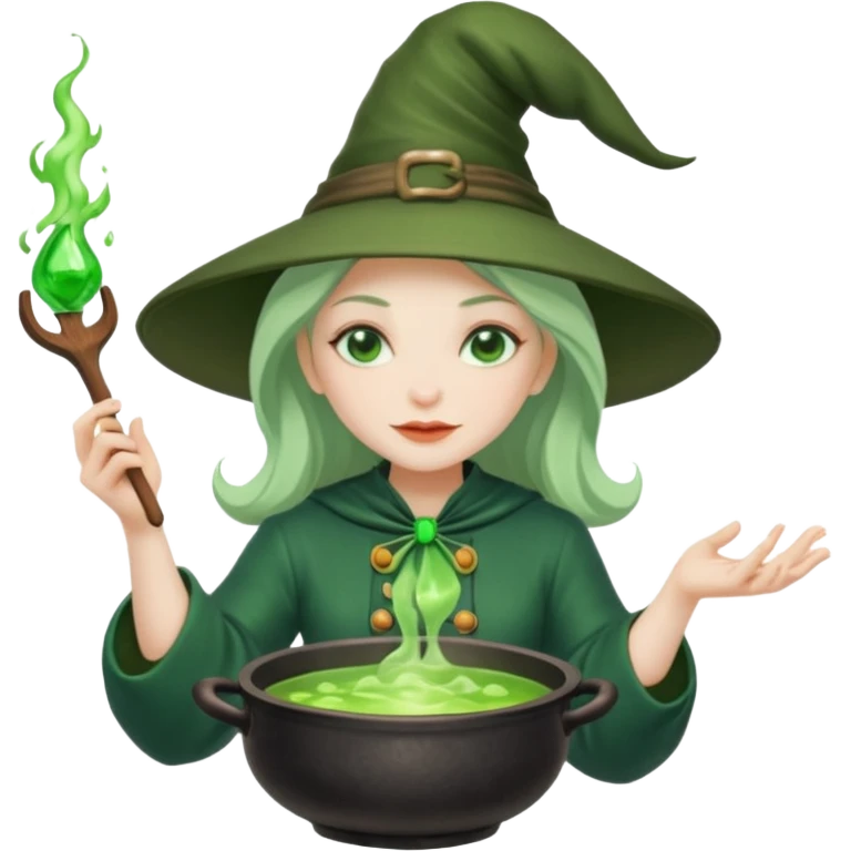 Mis enojos green witch cooking potion emoji