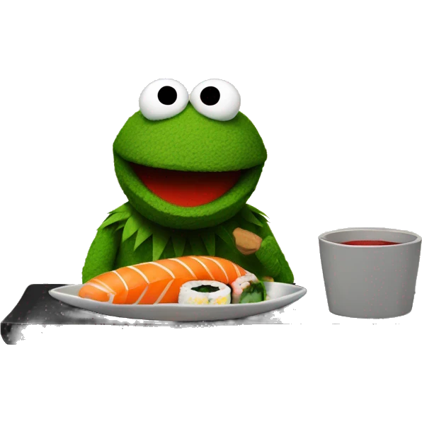 bert the muppet eating sushi emoji