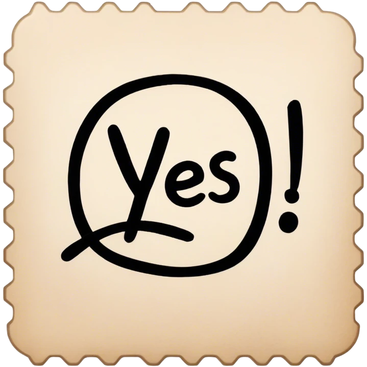 “YES” stamp emoji