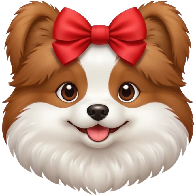 Cute dog with bow emoji