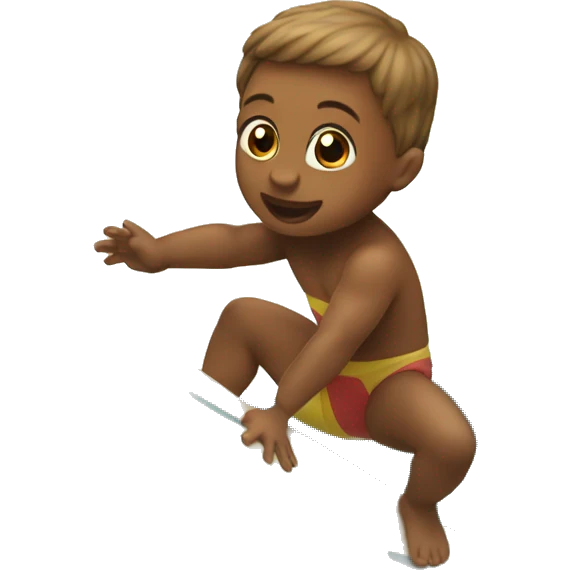 Baby riding a surfboard  emoji