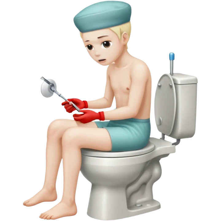 someone getting a lobotomy procedure while on the toilet emoji