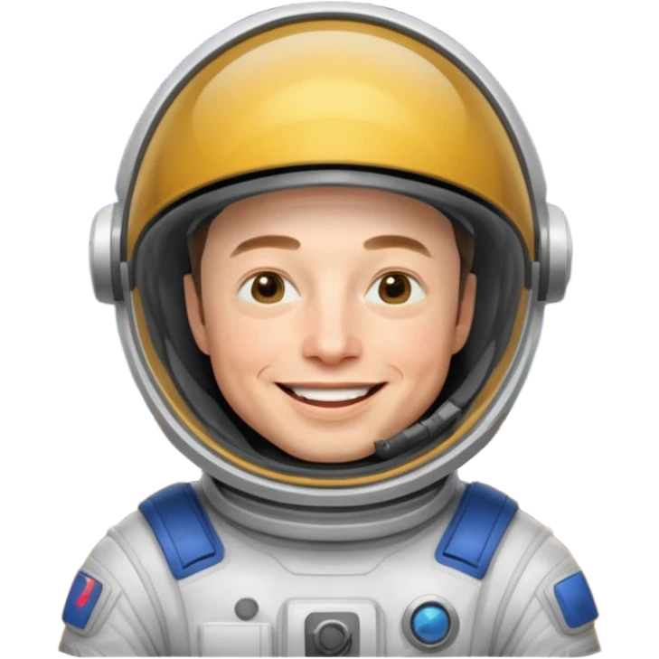 Elon Musk in the space Happy emoji