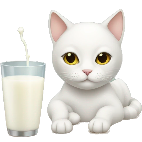 Cat drinking milk emoji