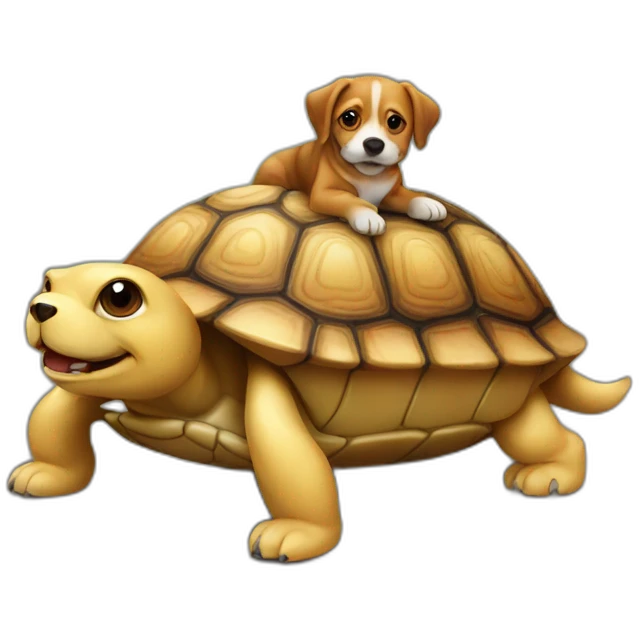Dog on a turtle emoji
