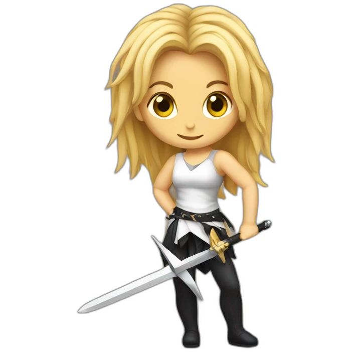 britney spears with a sword emoji