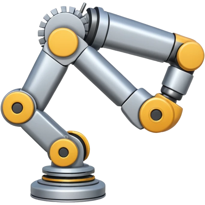 Industrial Arm – Silver robotic arm, gripping tool emoji