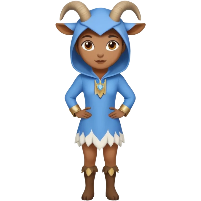 Shameful-medium size-female-full body-blue goat emoji