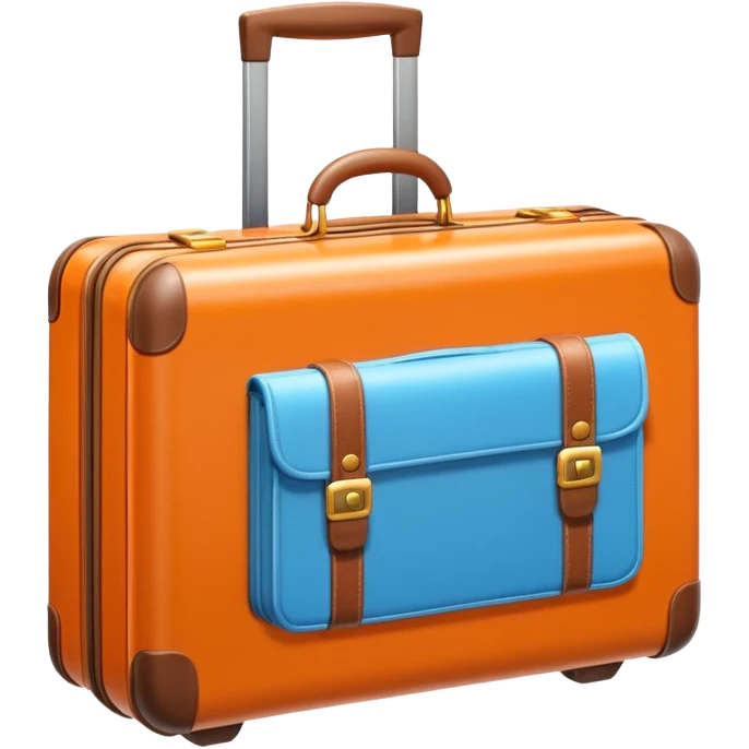 3D minimal icon of a suitcase in color code #FF3D00, clean and modern, symbolizing taking paid time off. Simple, bright, high-end style. emoji