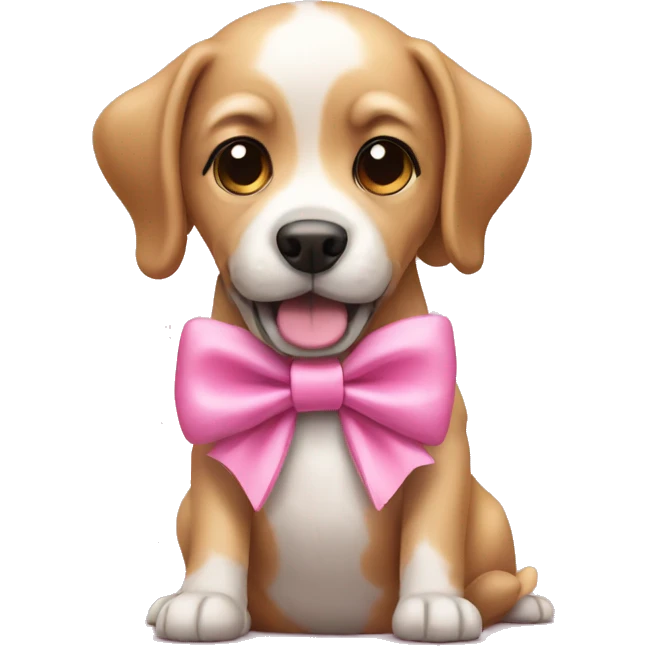 Cute dog wearing pink bow  emoji