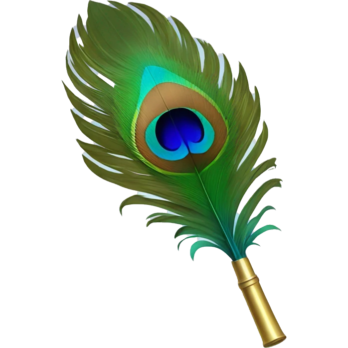 Peacock feather attached to flute emoji