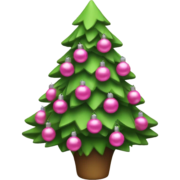 christmas tree with pink decorations  emoji