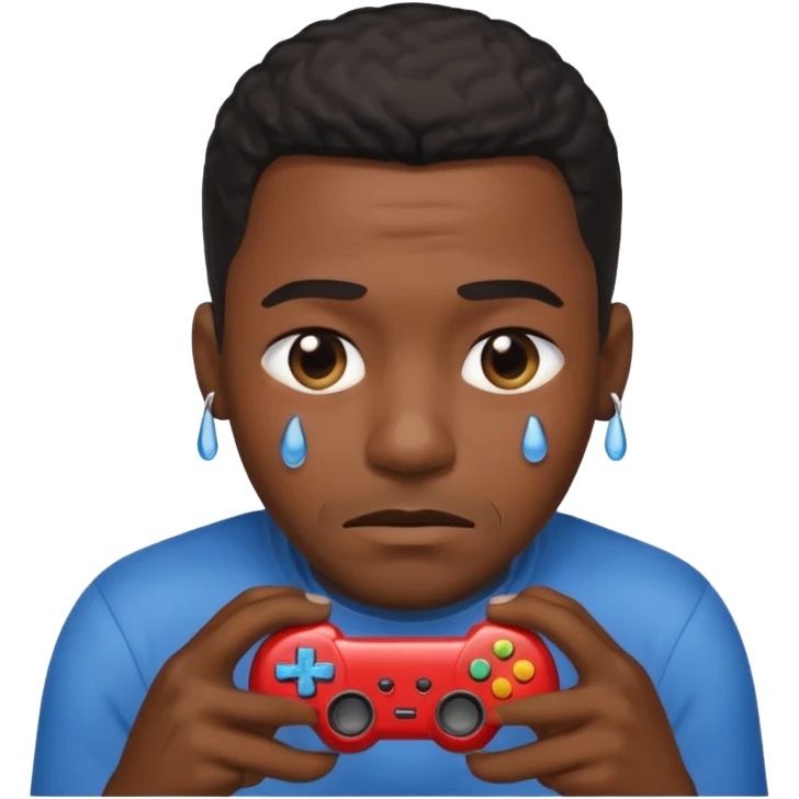Crying black guy playing video games  emoji