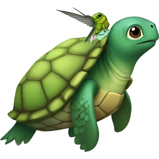 turtle hugging hummingbird emoji