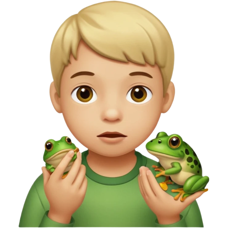 Autistic child eating a frog  emoji